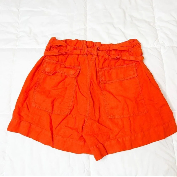 Joie Daynna Orange Paper Bag Shorts in Papaya - Picture 7 of 9